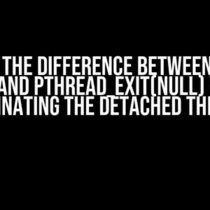 What is the difference between return NULL and pthread_exit(NULL) while terminating the detached thread?